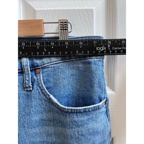 Madewell the Perfect Vintage Straight Jean Size 32 Distress Knee 26 Inch Inseam - Picture 9 of 14